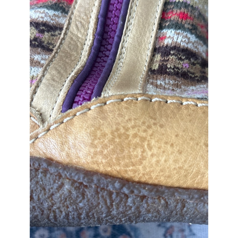 Sorel Norquay Sweater Fair Isle Knit Leather Boots Brown Purple Womens 10 - Picture 11 of 13